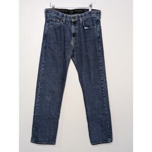 Wrangler Regular Fit Jeans Mens 32x32 Blue Straight Leg Denim Dark Wash
